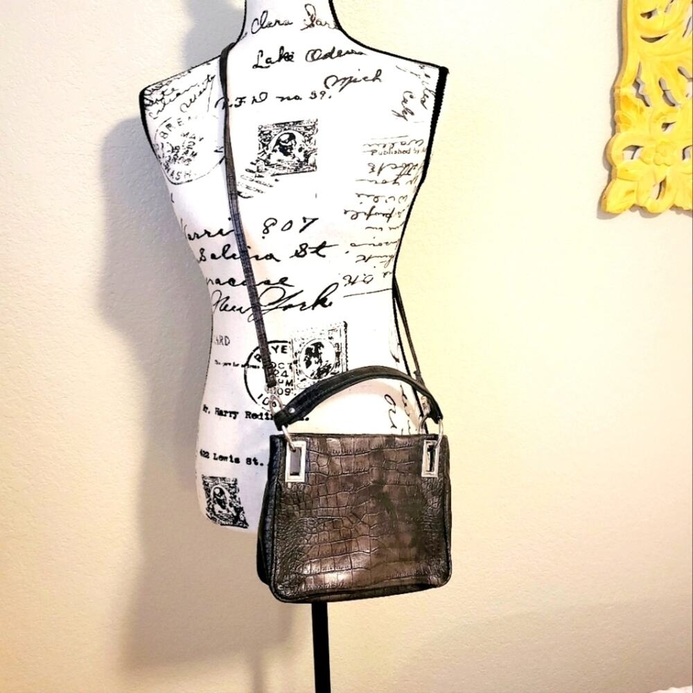 Bueno Faux Alligator Print Bronze Mini Bag Purse Crossbody